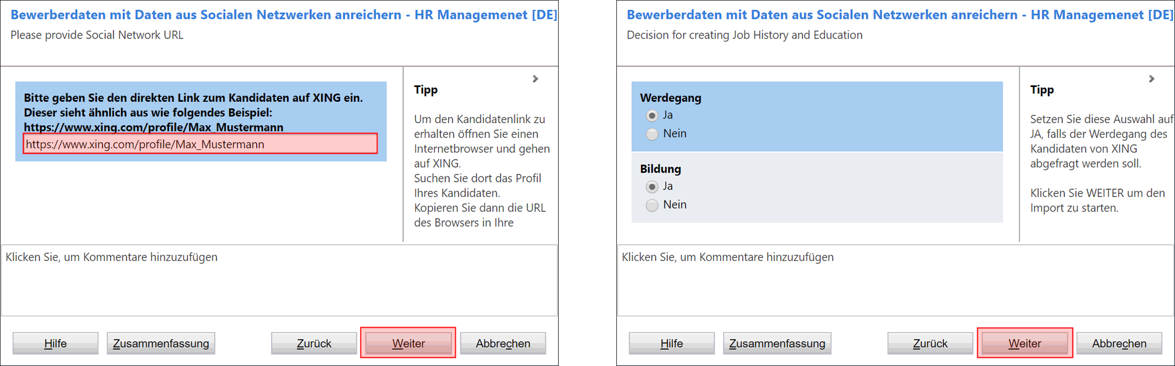 mit einem klick auf weiter und abschlieend auf fertigstellen wird automatisch ein neuer bewerber angelegt und mit den gewhlten informationen angereichert - Bewerbung Xing mit einem klick auf weiter und abschlieend auf fertigstellen wird automatisch ein neuer bewerber angelegt und mit den gewhlten informationen angereichert - Bewerbung Xing