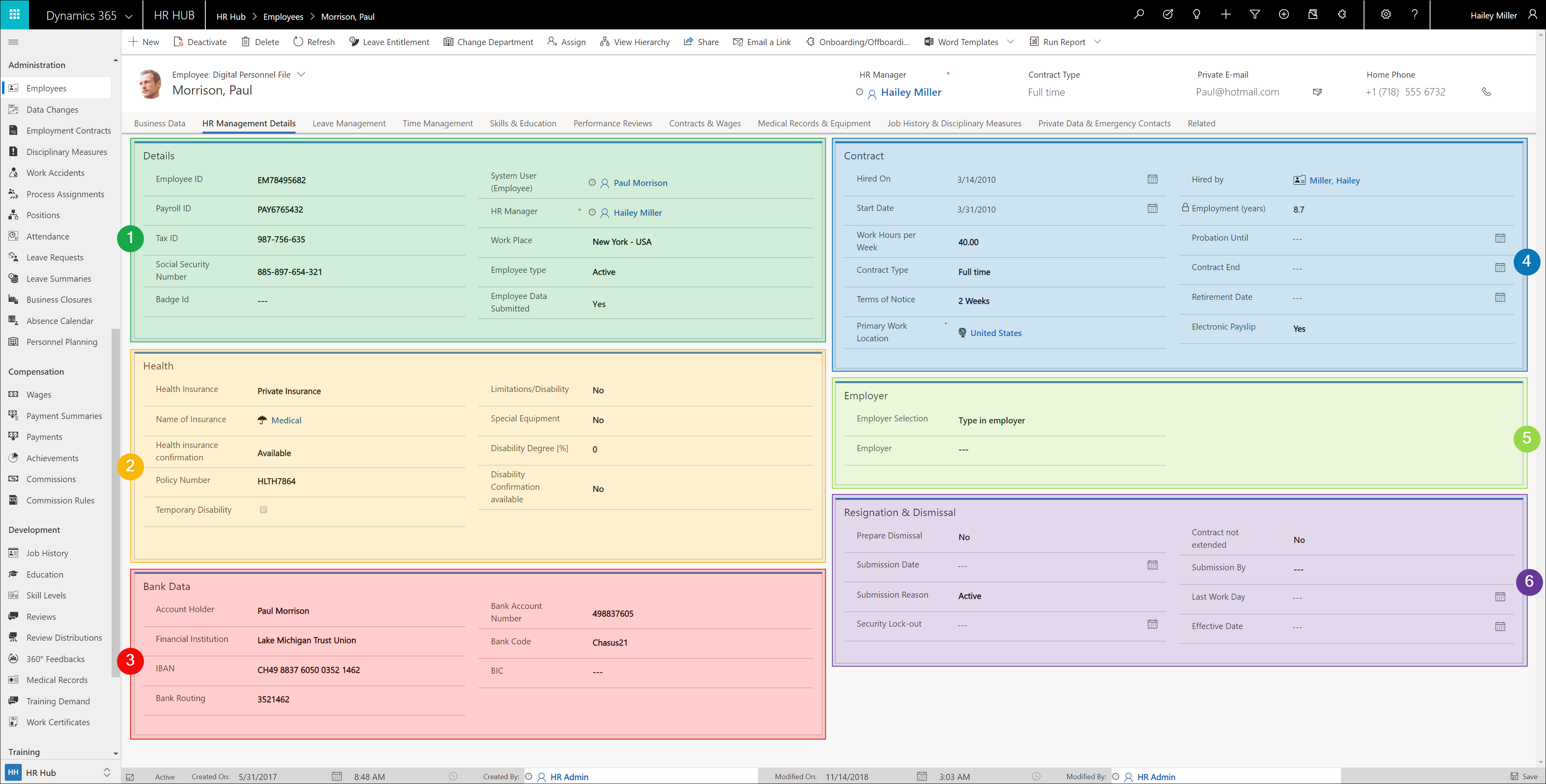 Digital Personnel File HR Management Details
